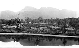 The view of Redman Farm in about 1912 looking up from the Dam (now Blue Lake) to the Shack (now the site of the Cottage). The ground in-between is  now Grampians Paradise Camping and Caravan Parkland